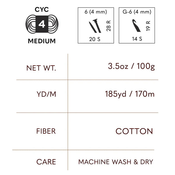 Lion Brand Yarns 24/7 Cotton - White
