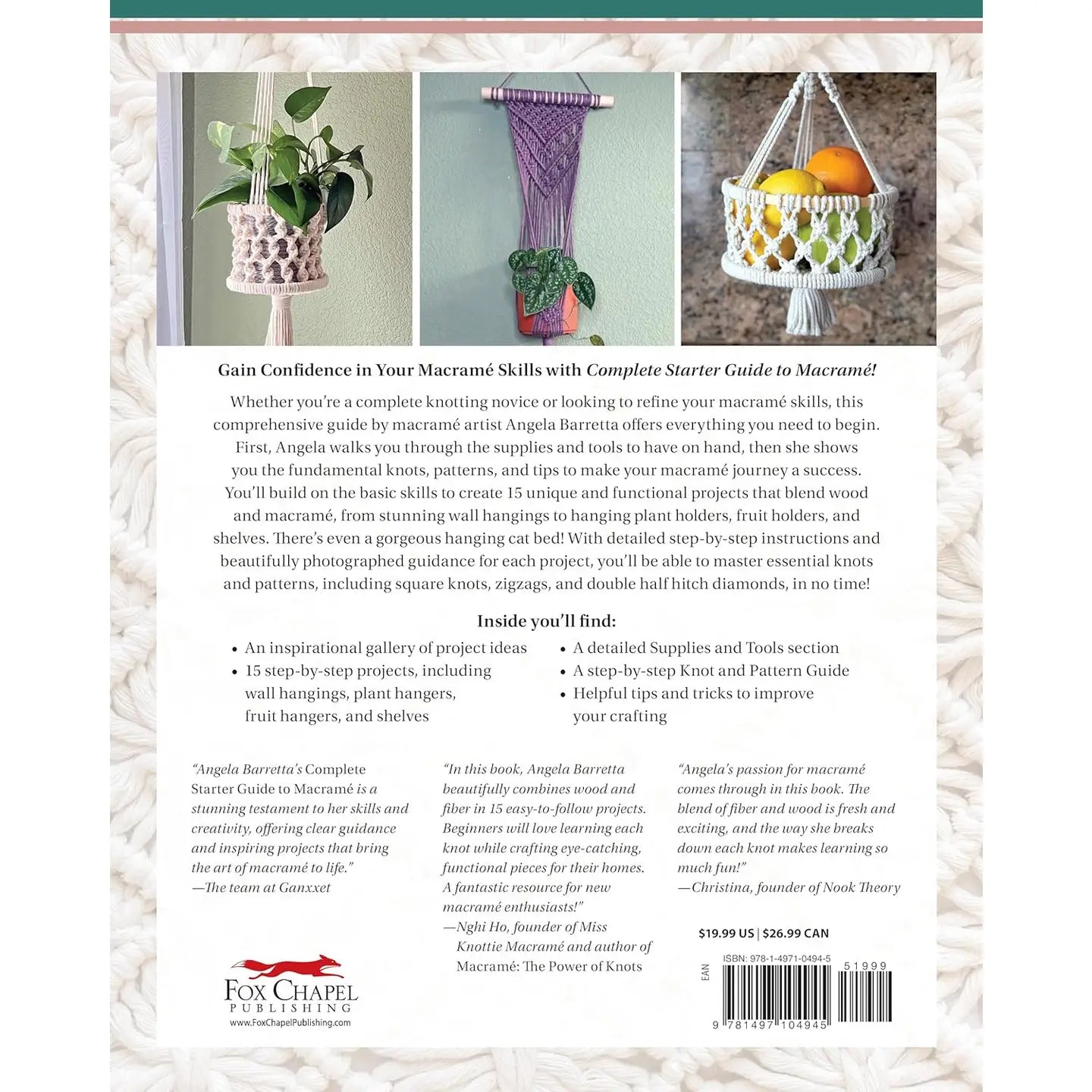 Complete Starter Guide To Macrame-15 Knotted Home Creations by Angela Barretta