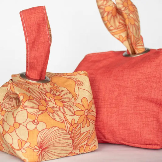 Binkwaffle Dumpling Bag - Flower Power Coral