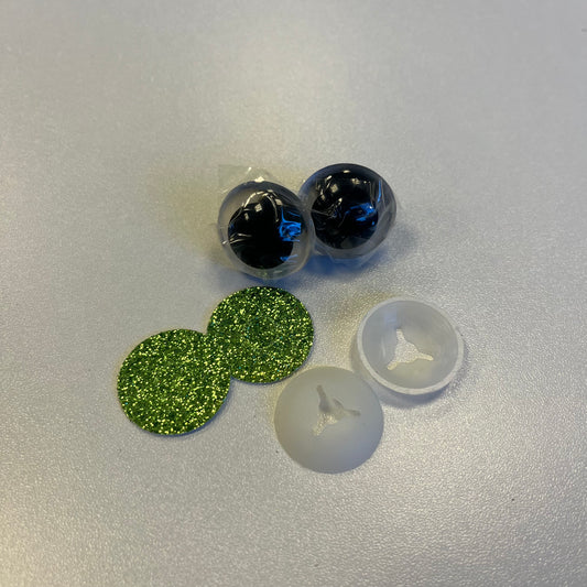24mm Safety Eyes - Glitter Green