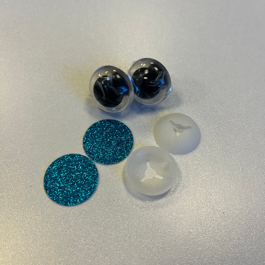 24mm Safety Eyes - Glitter Blue