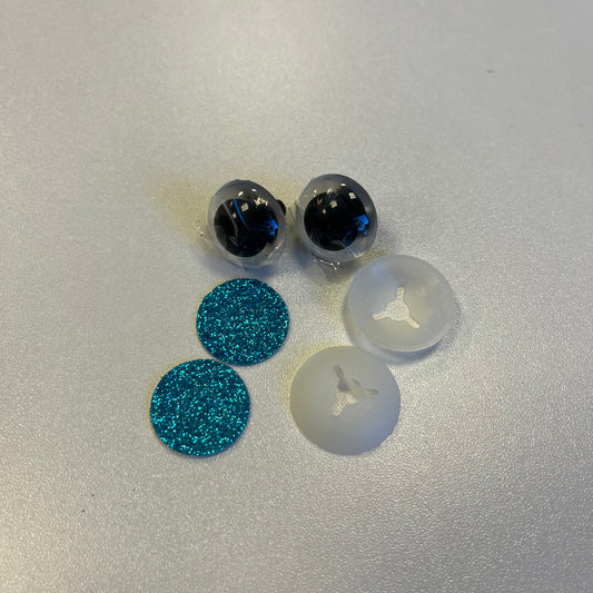 20mm Safety Eyes - Glitter Blue