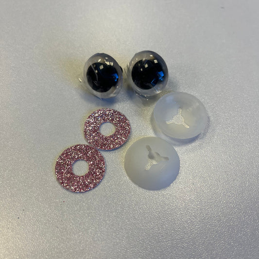 20mm Safety Eyes - Glitter Pink