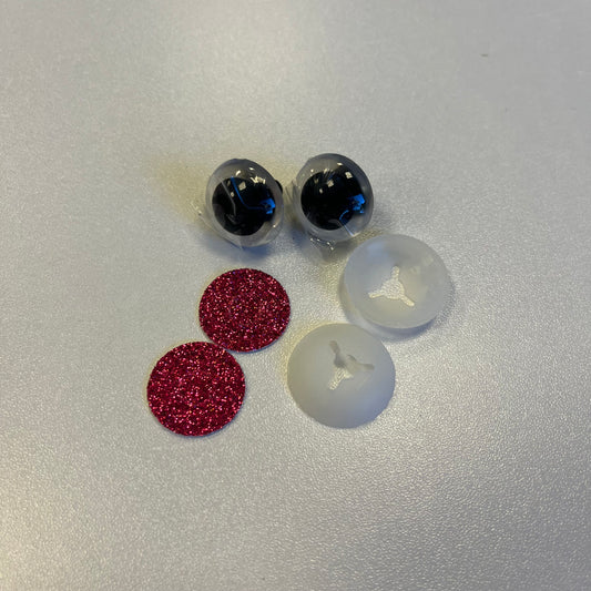 20mm Safety Eyes - Glitter Red