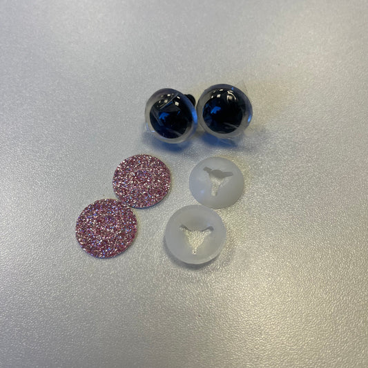 18mm Safety Eyes - Glitter Pink