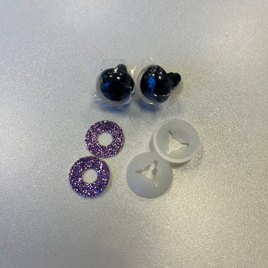 16mm Safety Eyes - Glitter Purple