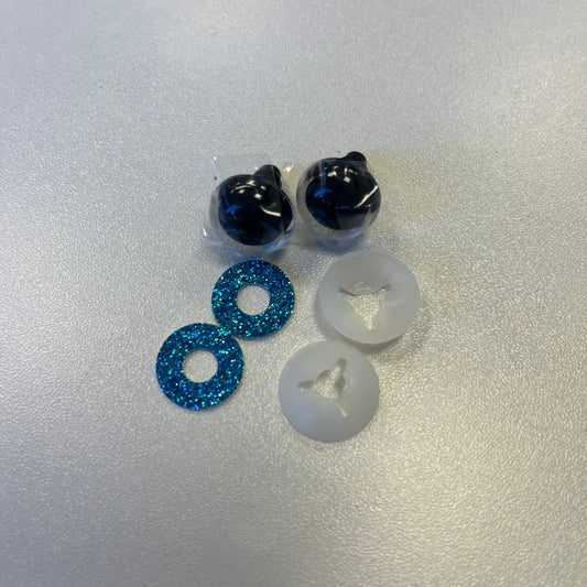 16mm Safety Eyes - Glitter Blue