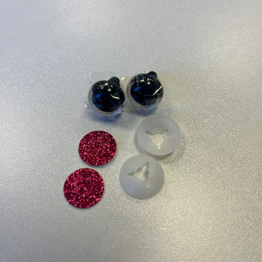 16mm Safety Eyes - Glitter Red