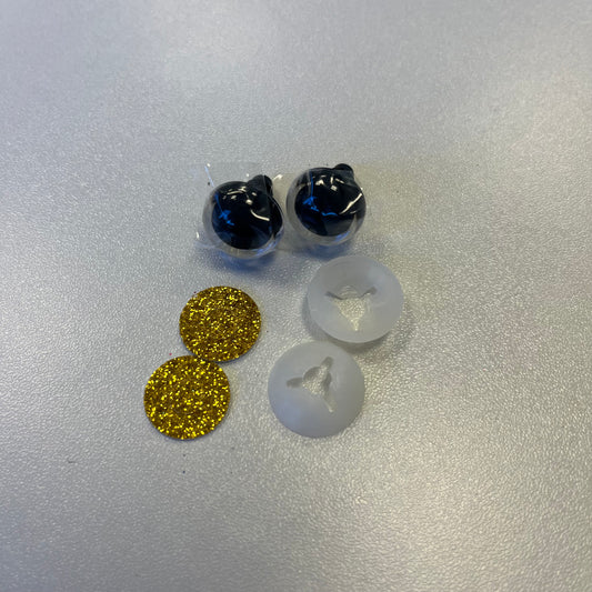 16mm Safety Eyes - Glitter Gold