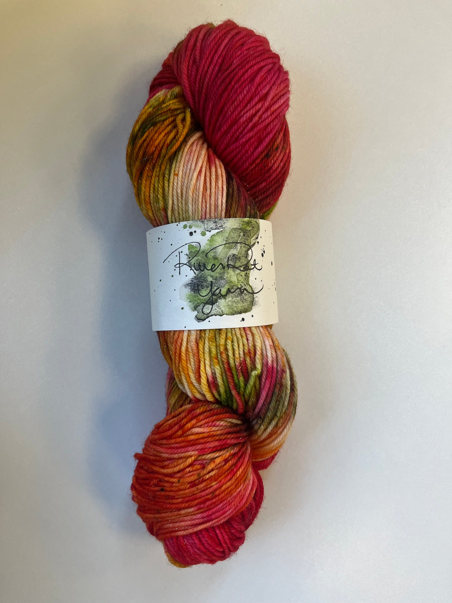 RiverRat Yarn Superwash/Nylon/Gold Stellina DK - Apple Orchard