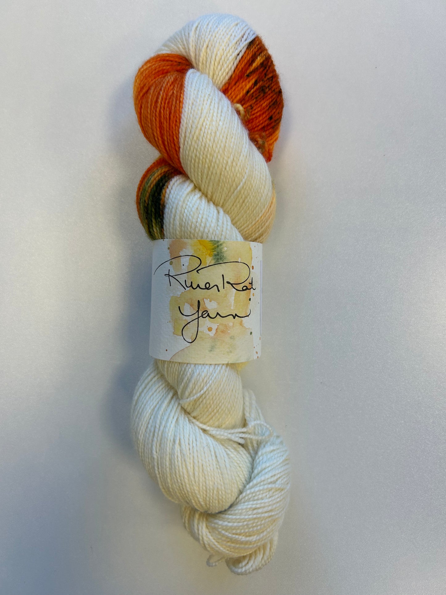 RiverRat Yarn Fingering Weight Slub Yarn Superwash Merino/Cashmere/Nylon - Marigold