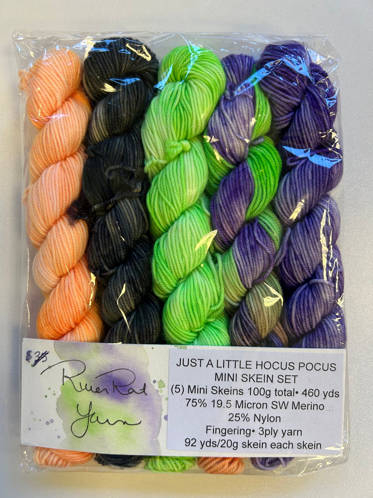 RiverRat Yarn Fingering Mini Skein Set of 5 - Just a Little Hocus Pocus