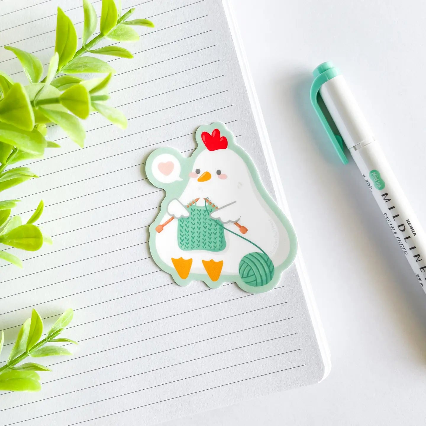 Studious Owl Press Knitting Chicken Vinyl Sticker