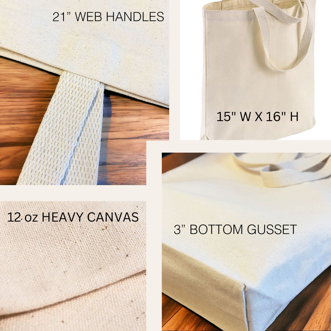 Anna B. Shop Canvas Tote Bag - I'm OK (Black Canvas)