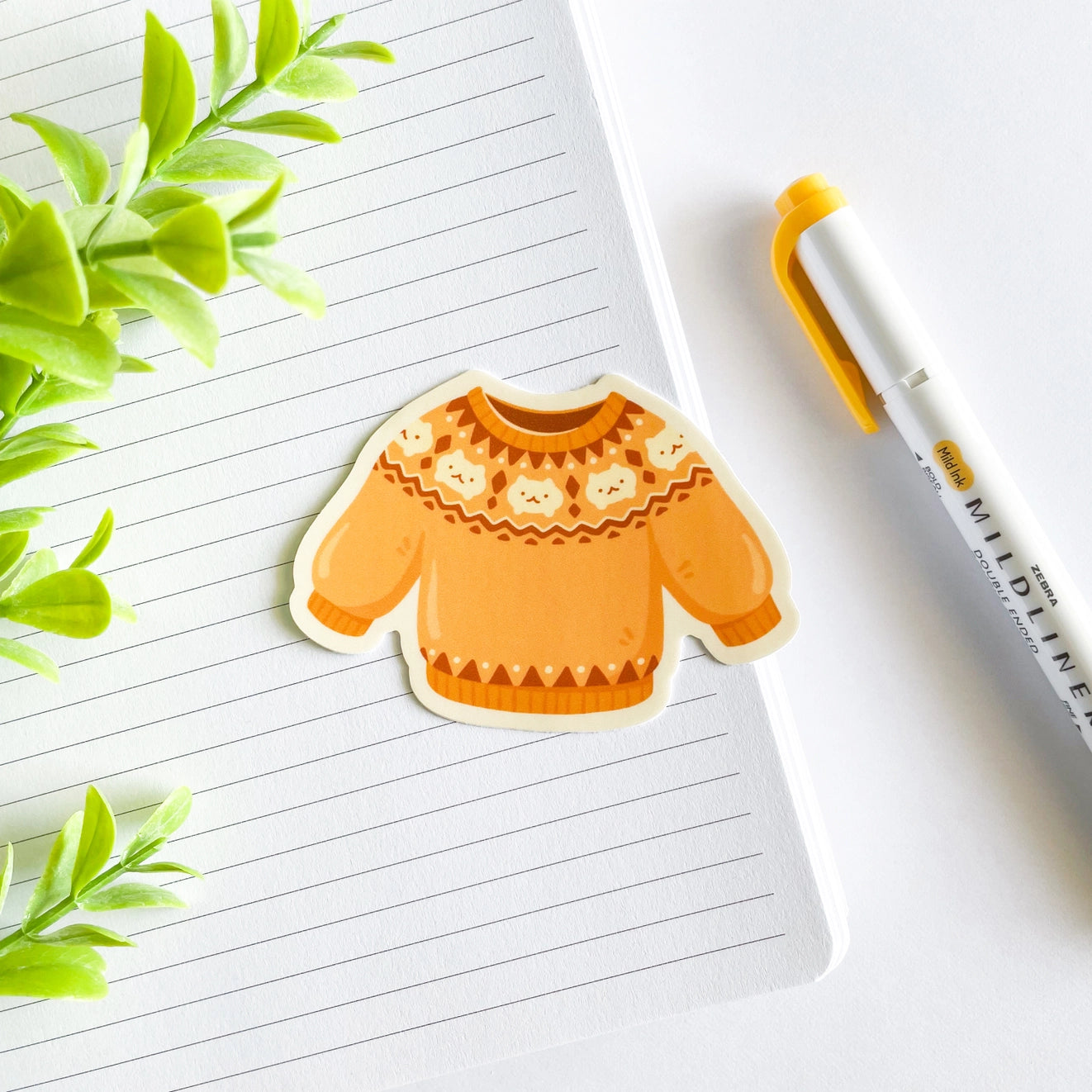 Studious Owl Press Fair Isle Knit Sweater Vinyl Sticker - Cats