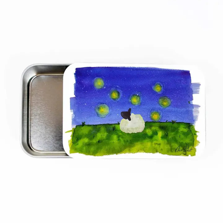 Twice Sheared Sheep Firefly Dreams Stitch Marker Large Storage Tin