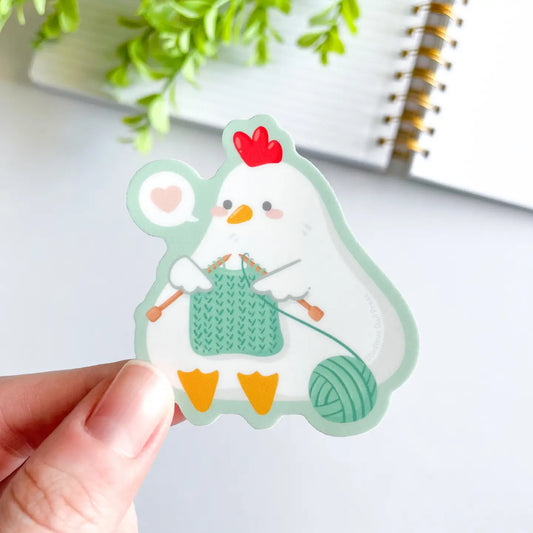 Studious Owl Press Knitting Chicken Vinyl Sticker