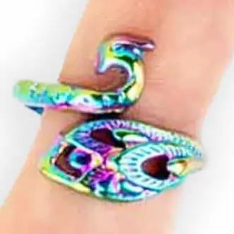 Twice Sheared Sheep Rainbow Peacock Tension Ring