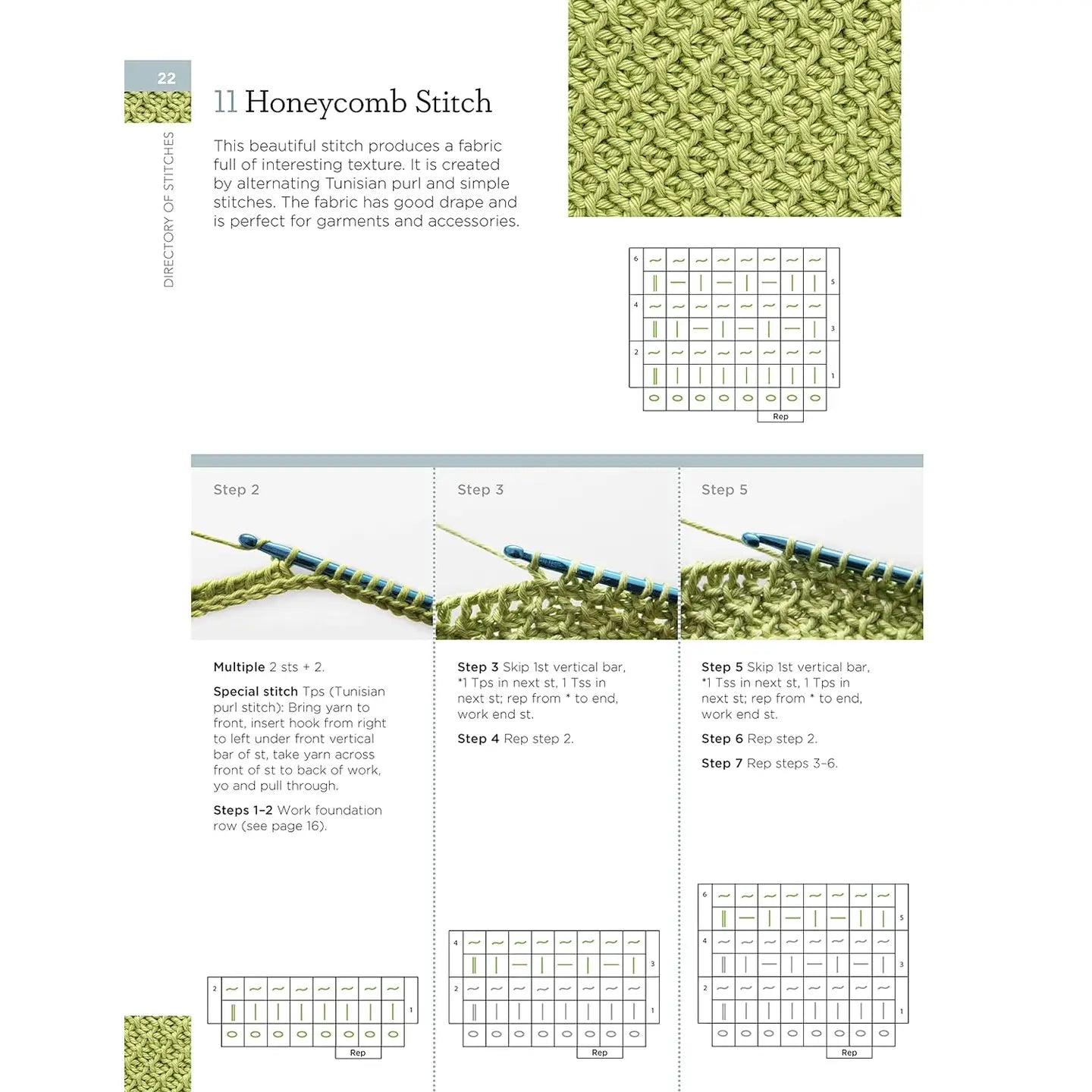 Tunisian Crochet Stitch Dictionary - Step-By-Step Guide by Anna Nikipirowicz