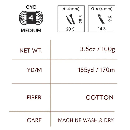 Lion Brand Yarns 24/7 Cotton - White