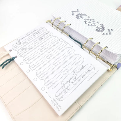 Twice Sheared Sheep - Teal Heart Project Journal Planner For Knitters & Crocheters