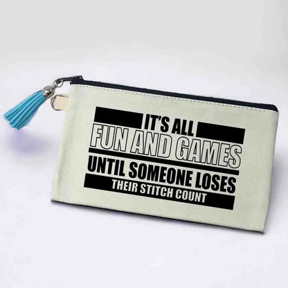Anna B. Shop Small Canvas Pouch - It's All Fun & Games