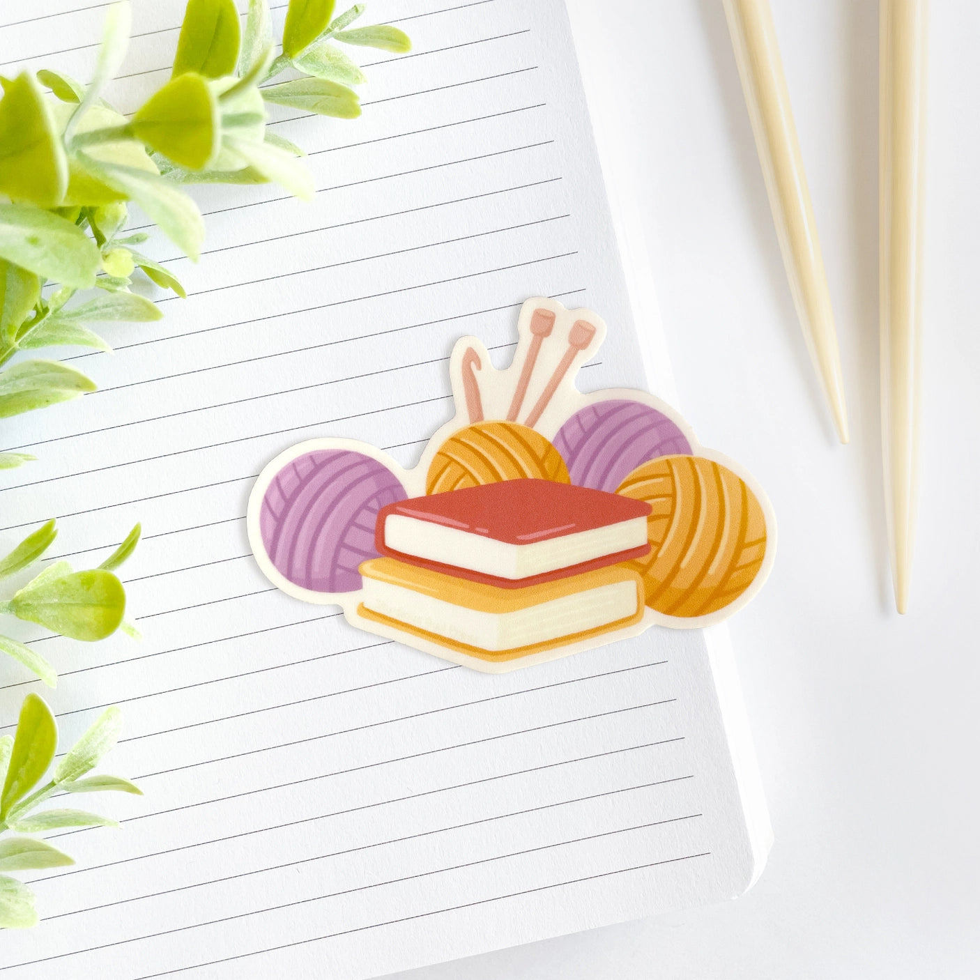Studious Owl Press Yarn And Books Sticker