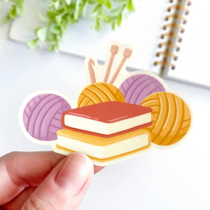 Studious Owl Press Yarn And Books Sticker