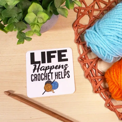 Anna B. Shop Sticker - Life Happens Crochet Helps
