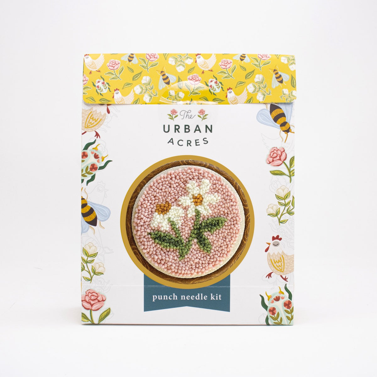 The Urban Acres Punch Needle Kit - Pink Daisy