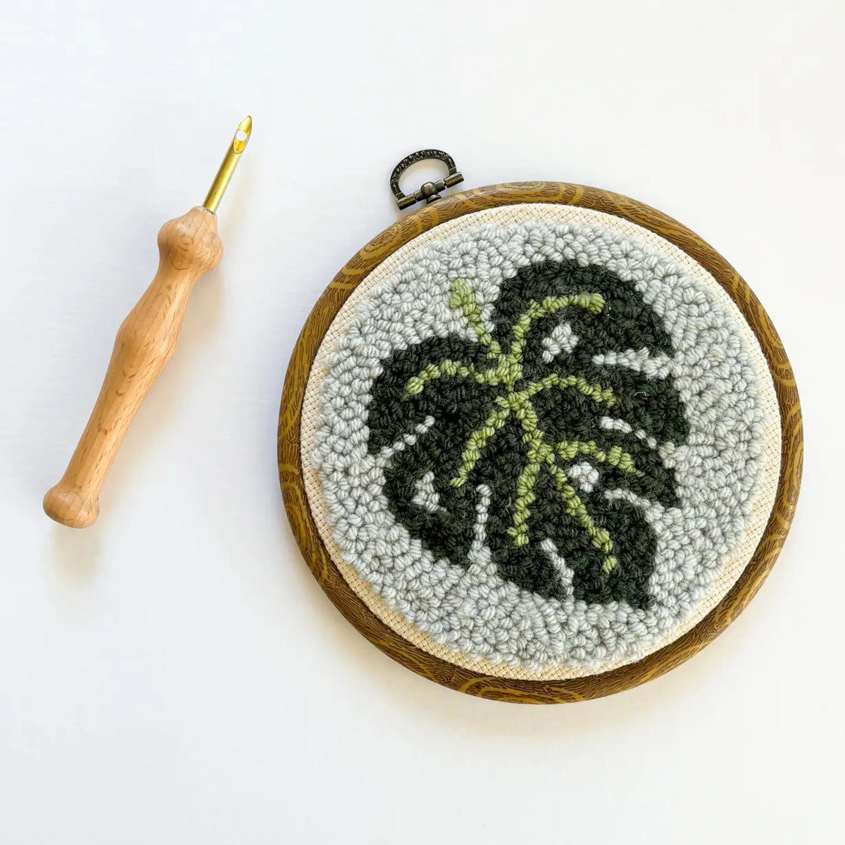 The Urban Acres Punch Needle Kit - Classic Monstera