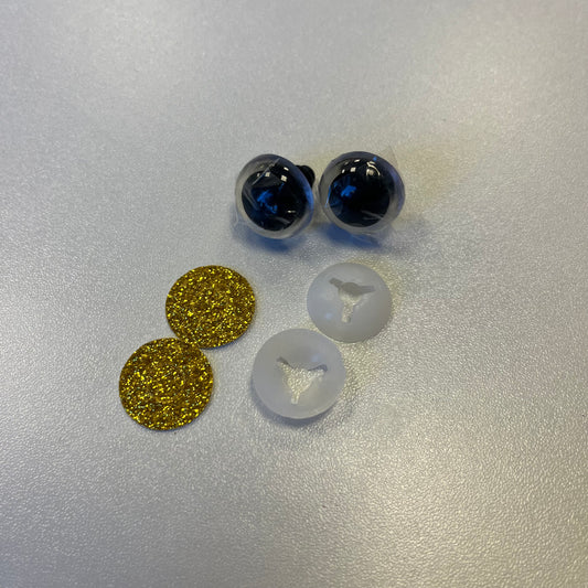 18mm Safety Eyes - Glitter Gold