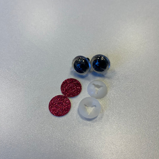 18mm Safety Eyes - Glitter Red
