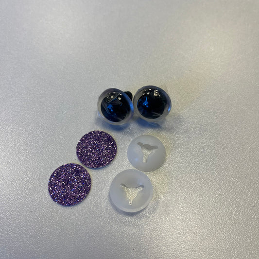 18mm Safety Eyes - Glitter Purple
