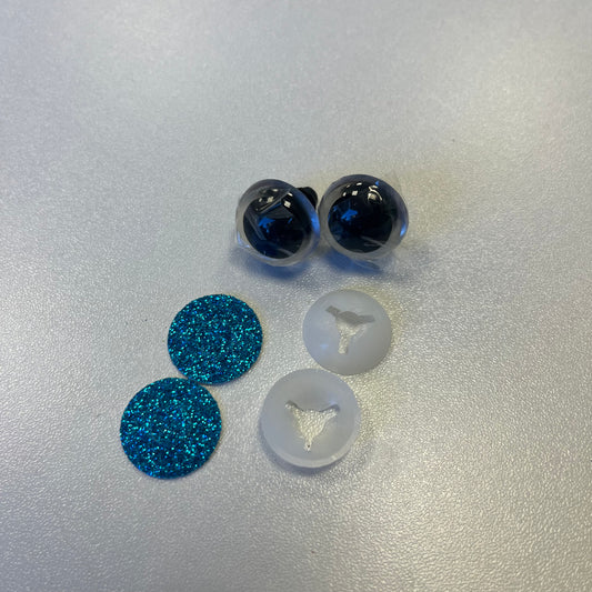 18mm Safety Eyes - Glitter Blue