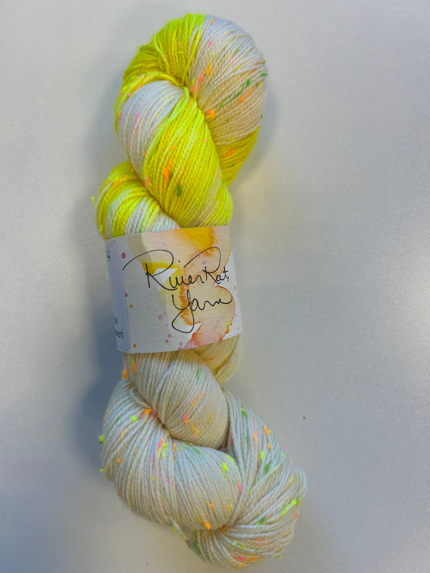 RiverRat Yarn Superwash/Donegal Nep - Neon Yellow Assigned Pooling