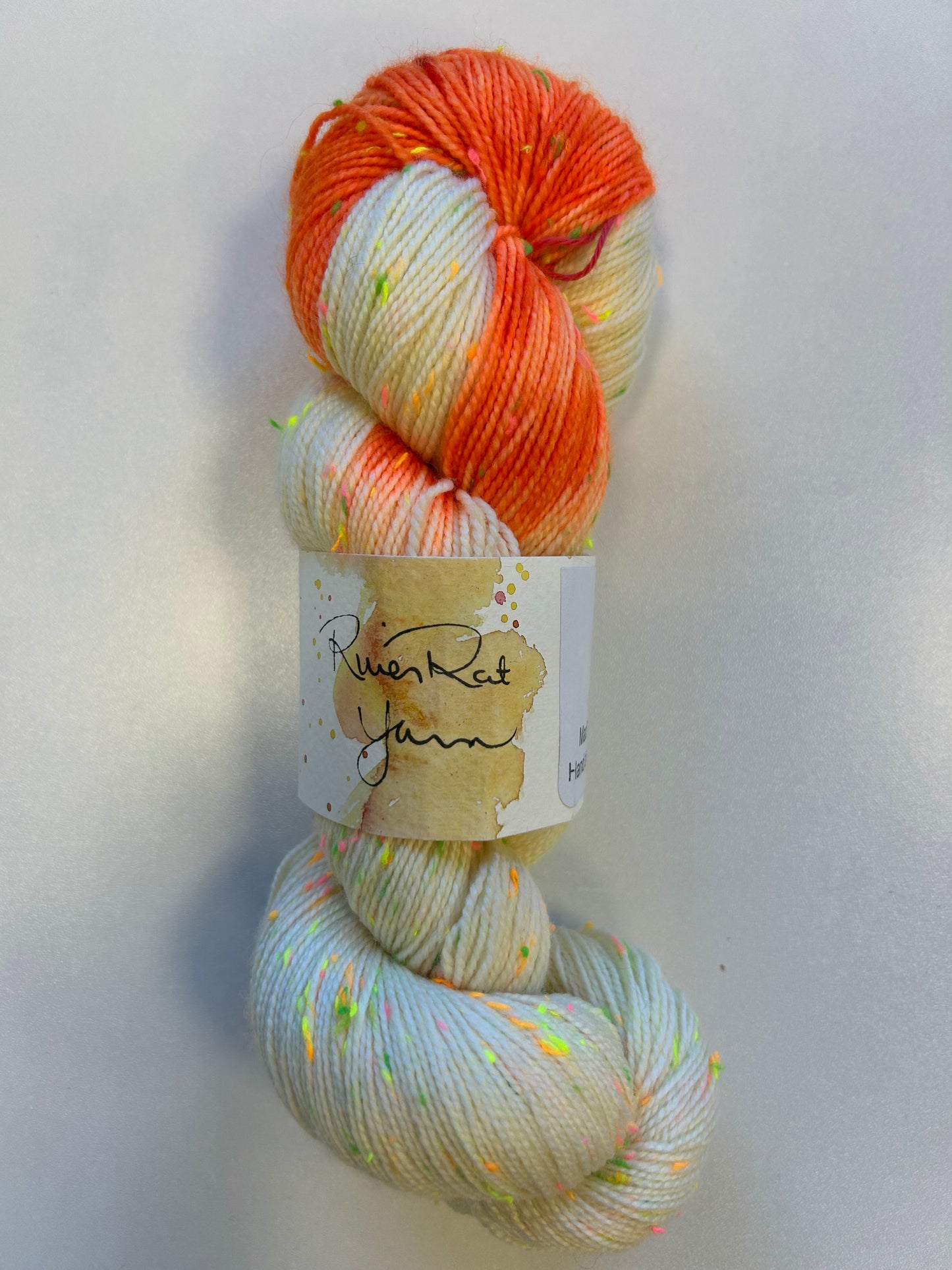 RiverRat Yarn Superwash/Donegal Nep - Neon Orange Assigned Pooling