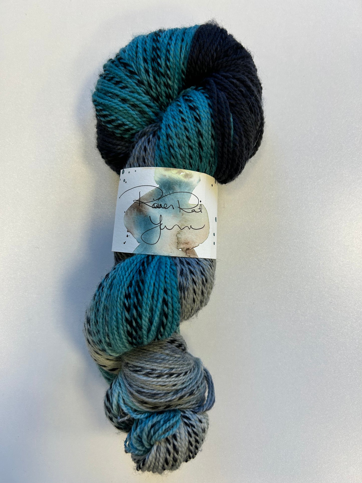 RiverRat Yarn Superwash Zebra Effect Fingering - Emerald Onyx