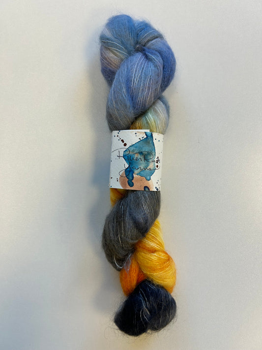 RiverRat Yarn Alpaca/Silk Lace Weight - Unknown Blue/Orange/Black