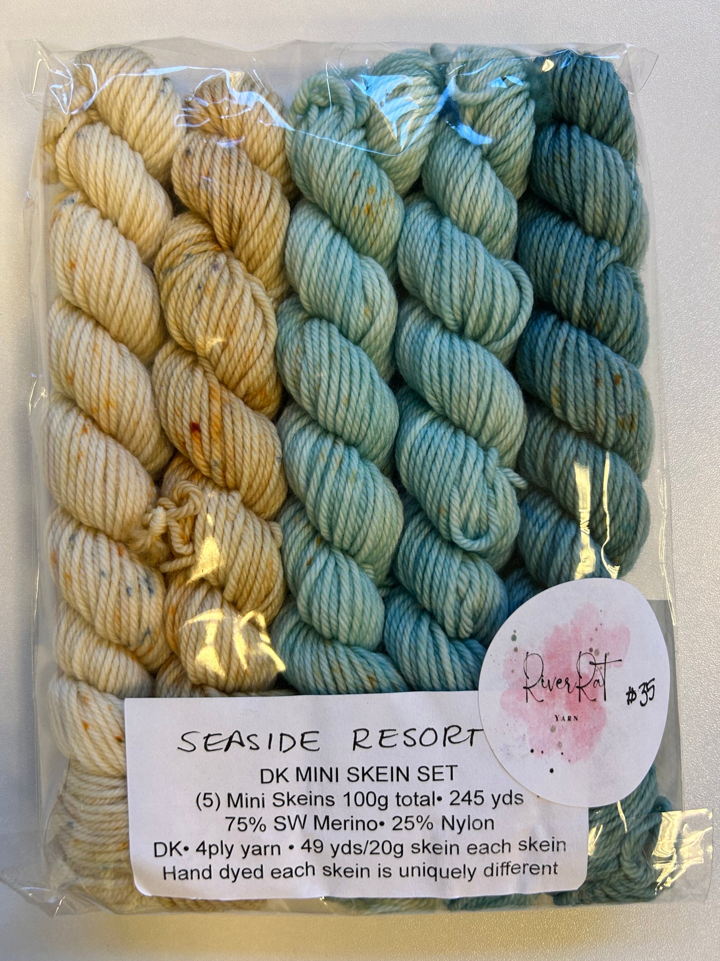 RiverRat Yarn DK Mini Skein Set of 5 - Seaside Resort