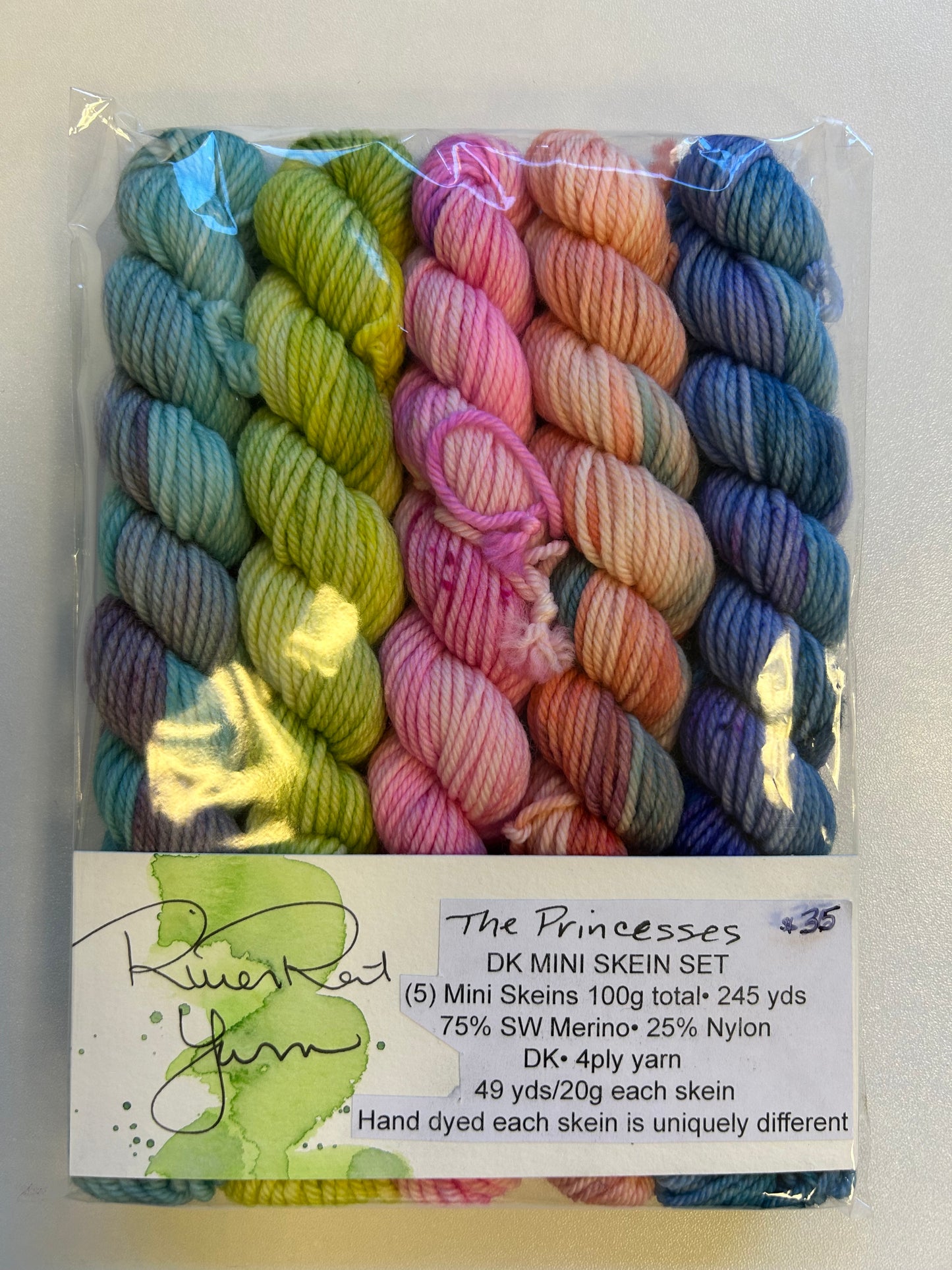 RiverRat Yarn DK Mini Skein Set of 5 - The Princesses