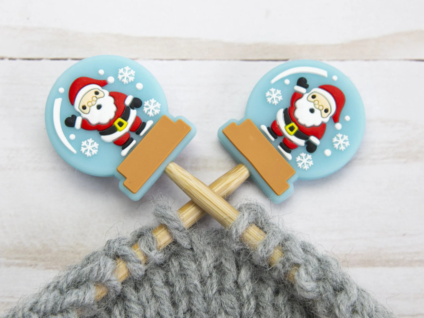 Fox & Pine Stitches - Santa Snow Globe Stitch Stoppers