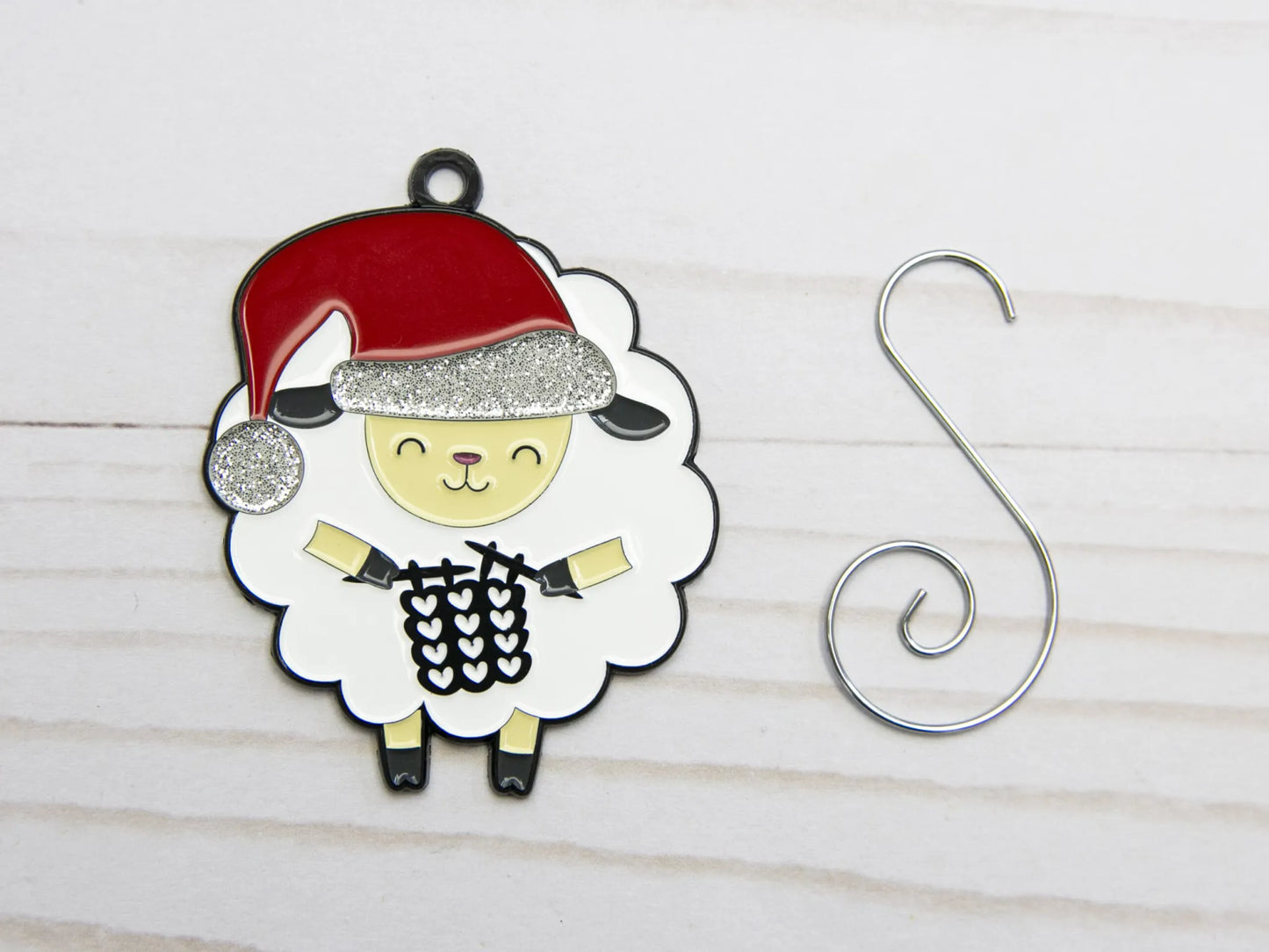 Fox & Pine Stitches - Knitting Sheep Christmas Ornament
