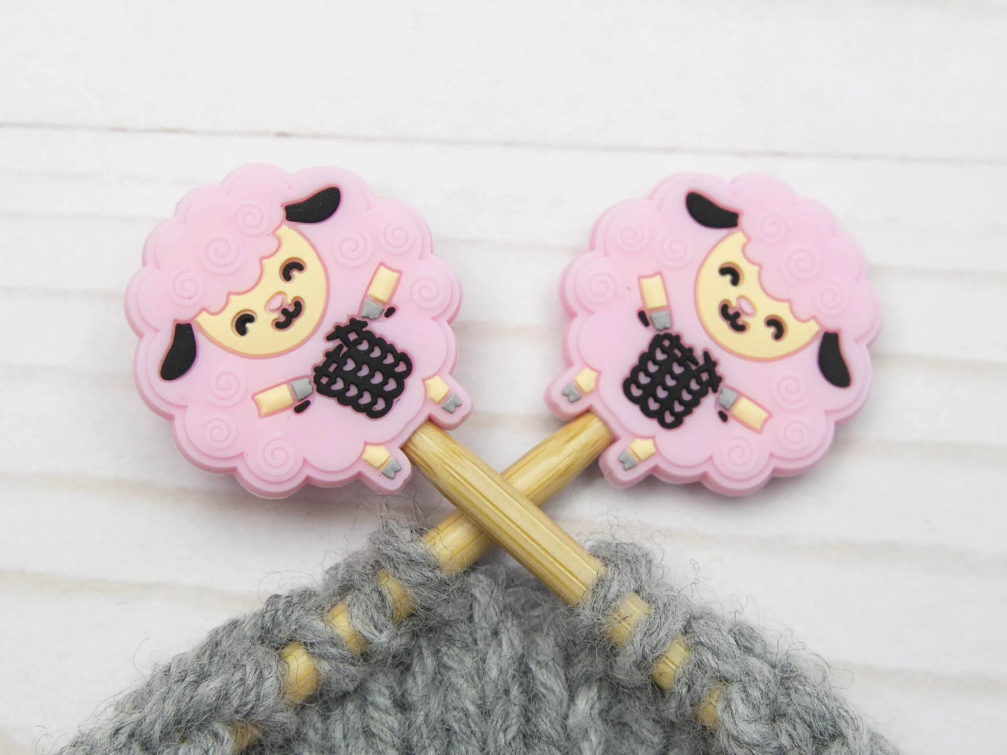 Fox & Pine Stitches - Pink Knitting Sheep Stitch Stoppers