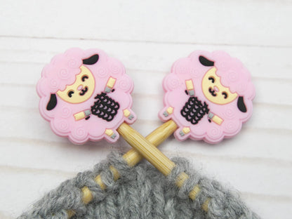 Fox & Pine Stitches - Pink Knitting Sheep Stitch Stoppers