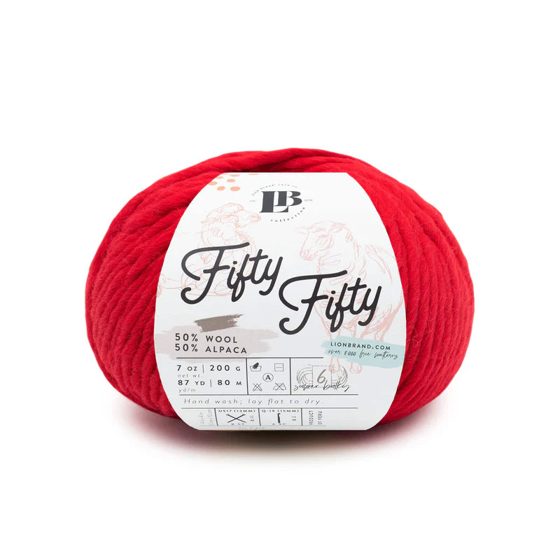 Lion Brand Yarns Fifty Fifty - Red