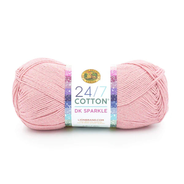 Lion Brand Yarns 24/7 Cotton DK Sparkle - Pink Diamond