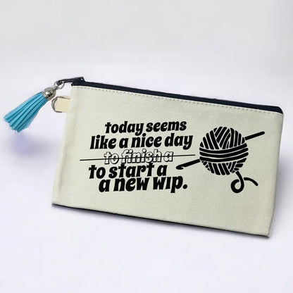 Anna B. Shop Small Canvas Pouch - Today Seems Like A Nice Day...