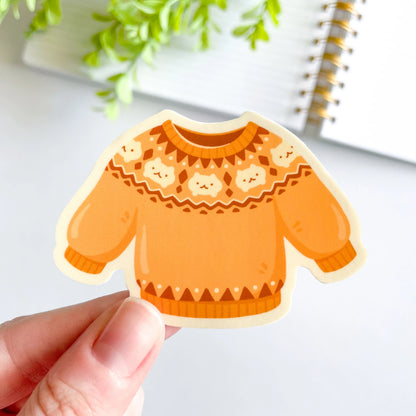 Studious Owl Press Fair Isle Knit Sweater Vinyl Sticker - Cats