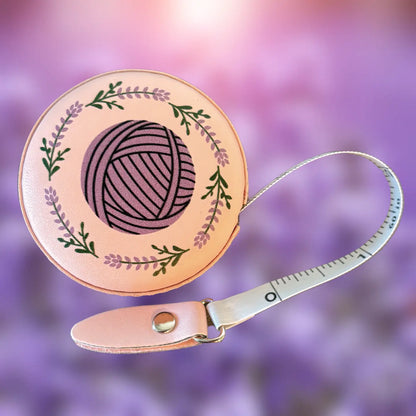 Comma Craft Co Measuring Tape - Lavender Yarn Ball